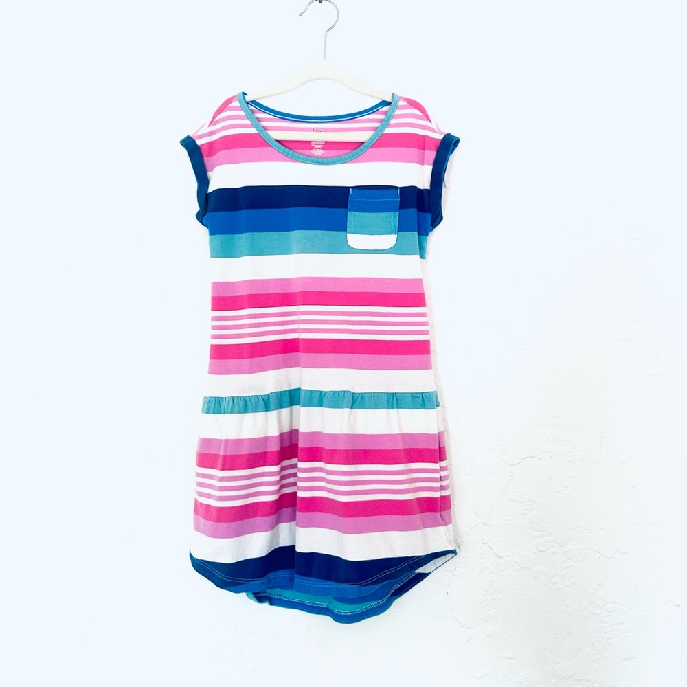 TEA COLLECTION Colorful Stipped Shortsleeve 💯 Cotton Dress Sz 7
